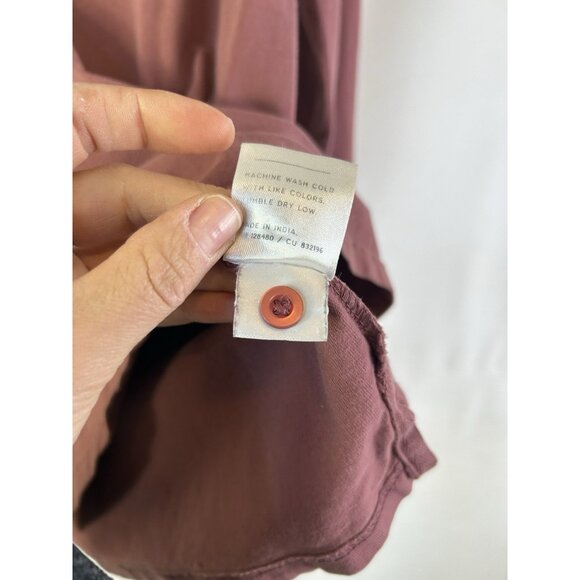 PACT Organic Cotton Long Sleeve Collared Polo Shirt Mauve - Picture 7 of 9